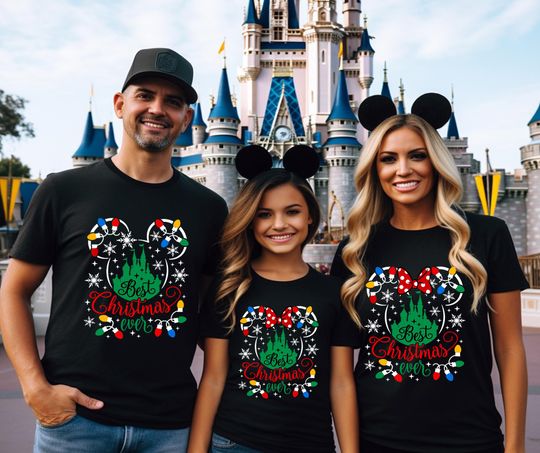 Disney Best Day Ever Shirt, Disney Christmas Matching Shirts, Custom Christmas T-shirt, Disney Holliday Tee, Mickey Mouse Christmas Shirt