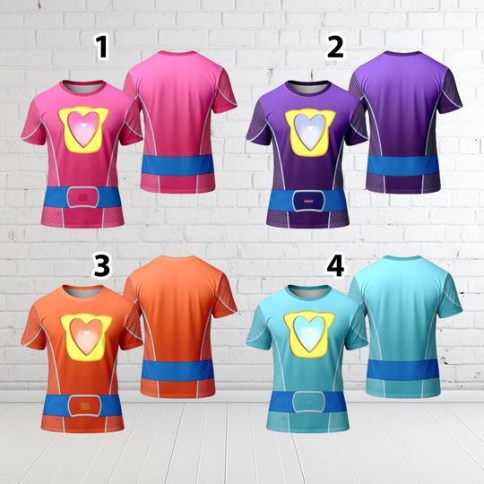 Discover Heart Face 3D Super Cat Suit, Halloween Costume For Family Group T Shirt, Super Cat All Over Print Cosplay Party Friend Matching Shirt RE