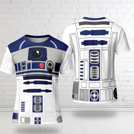 Discover R2- D2 Robot Star Wars Galaxy Edge's Characters Costume Men 3D Shirt, Halloween Costume For Family Group T Shirt, Star Wars T-Shirt