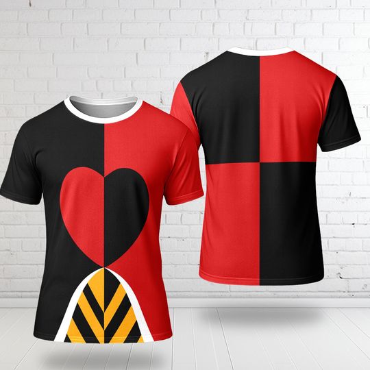 Discover Queen Heart Card Halloween Costume For Family Group T Shirt, Women 3D Costume Cosplay Shirt, Wonderland Trip Matching Shirt