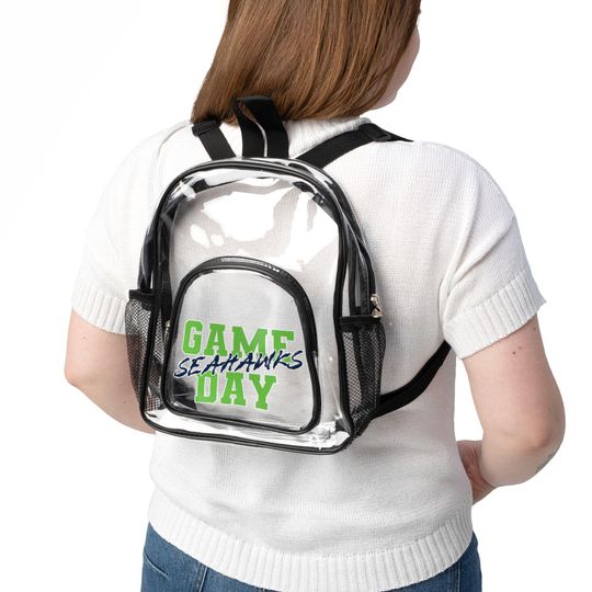 Discover GAME DAY Seattle Football Team Seahawks Clear Backpack, Game Day Bag, Clear Sport Bag