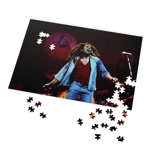 Discover Bob Marley 'Jah Lives' Jigsaw Puzzles (with Tin) - Iconic Musicians, Family Fun Games, Merchandise, Band Memorabilia, Reggae Music Fans, Fun