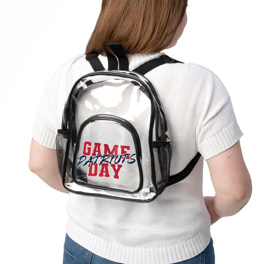 GAME DAY New England Football Team Patriots Clear Backpack, Game Day Bag, Clear Sport Bag