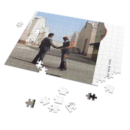 Discover Pink Floyd 'Wish You Were Here' Jigsaw Puzzles (with Tin) - Album Cover Art, Family Fun Games, Custom Gifts, Band Memorabilia, Roger Waters