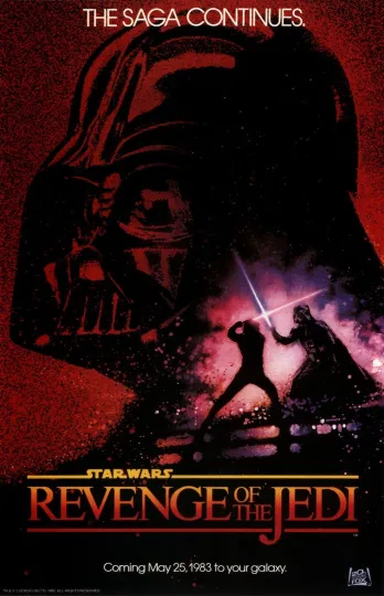 1983 Star Wars VI Return Of The Jedi Poster Vertical Movie Poster Vader & Luke