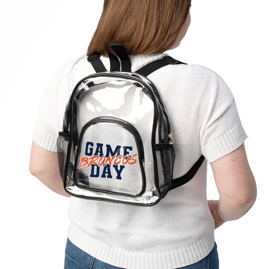 Discover GAME DAY Denver Football Team Broncos Clear Backpack, Game Day Bag, Clear Sport Bag