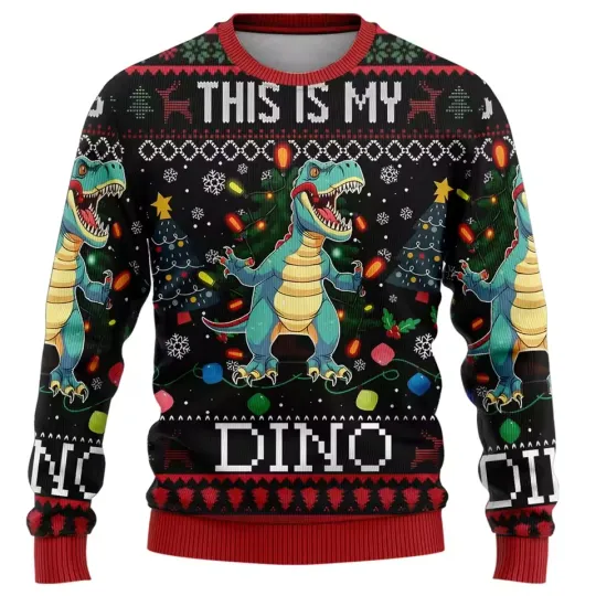 Discover Santa & Jesus Shark Ugly Christmas Sweater 2026 Merry Christmas Womens Sweaters