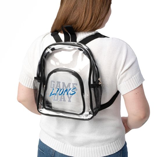 Discover GAME DAY Detroit Football Team Lions Clear Backpack, Game Day Bag, Clear Sport Bag