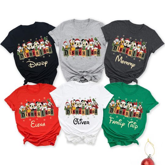 Discover Custom Disneyland Christmas Shirt, Family Christmas Shirt, Disney Christmas Shirt, Xmas Matching Shirt, Christmas Trip Shirt, Disney Shirts