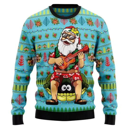 Discover Cosplay Christmas Ugly Sweater Cartoon Dog Cat Santa Claus Tattoo Long Sleeves 3
