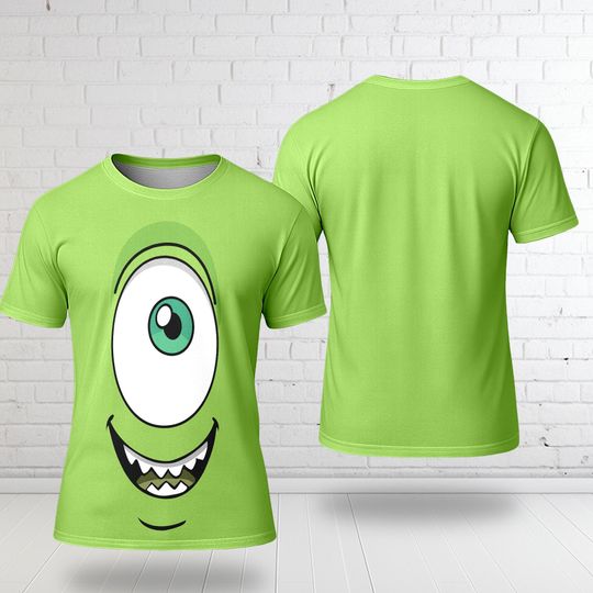 Mike Monster Inc Costume T-Shirt, Mike Halloween Cosplay Tee