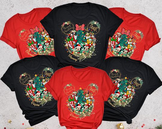 Discover Personalized Disney Christmas Shirt, 2025 Disney Christmas Vacation Shirt, Christmas Holiday Shirt, Disney Family Christmas Trip Shirt