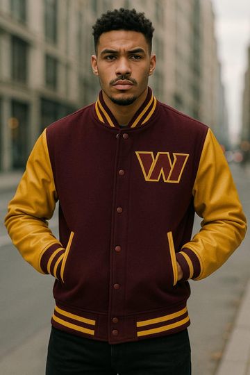 Washington Football Commanders Varsity Jacket , Unisex American Football Club Washington Commander Varsity Jacket