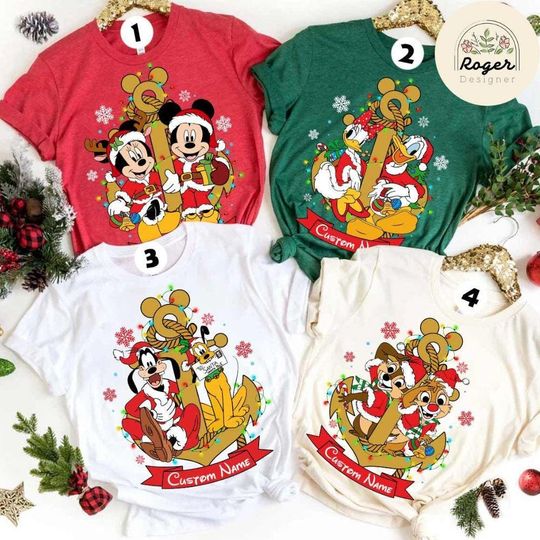 Personalized Mickey & Friends Santa Very Merrytime Cruises Disney Christmas Shirt, Disney Family Christmas Cruise Trip, Disney Wish Dream