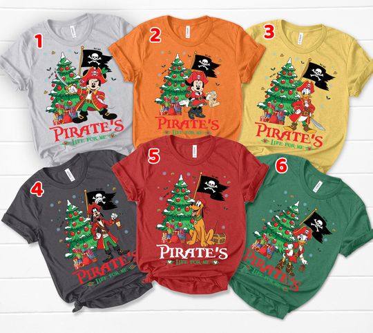 Discover Disney Pirates Christmas shirt, Mickey Yo Ho A Pirates life for me Shirt, Disney Cruise family Group matching shirts Disney Christmas Shirt
