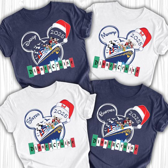 Discover Disney Cruise Christmas Shirts 2025, Custom Disney Christmas Shirts, Disney Cruise Christmas Family Shirts, Disney Christmas Cruise Name Tee