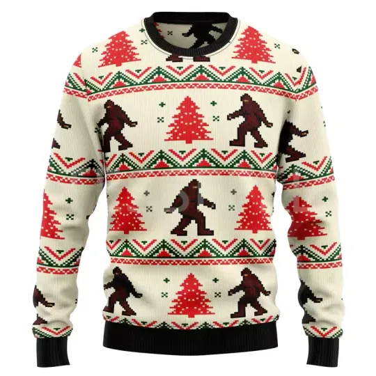 Cartoon Dog Cat Santa Ugly Christmas Sweater Long Sleeve