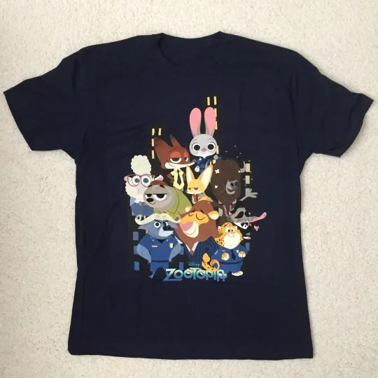 Discover Vtg Zootopia 2 For Fans Cotton Black T Shirt S-5XL PP317