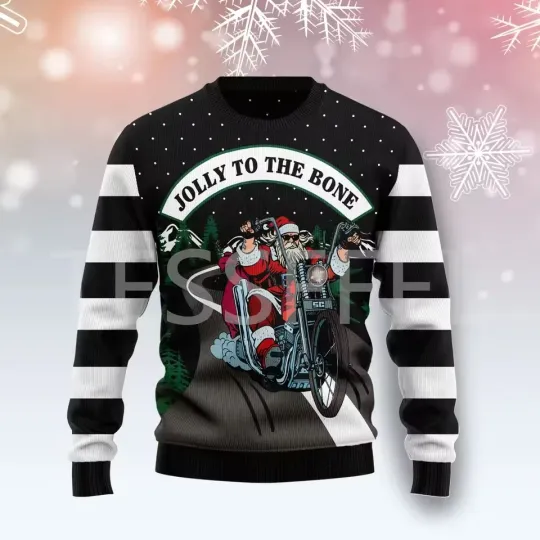 Christmas Ugly Sweater Cartoon Dog Cat Santa Claus 3D Long Sleeve Sweatshirt