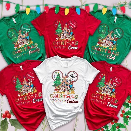 Discover Disney Custom Christmas Shirt, Personalized Disney Christmas Shirt, Custom Disney Christmas Squad Tee,Matching Disney Christmas Family Shirt