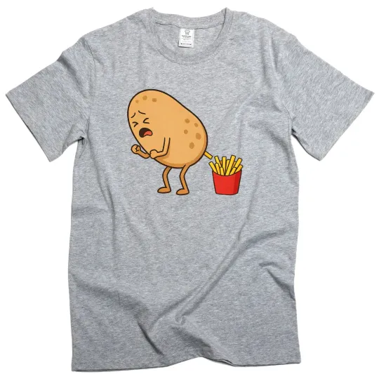 Discover Men's Funny fried potato T-shirt how to make potato fries foodie humorous tee