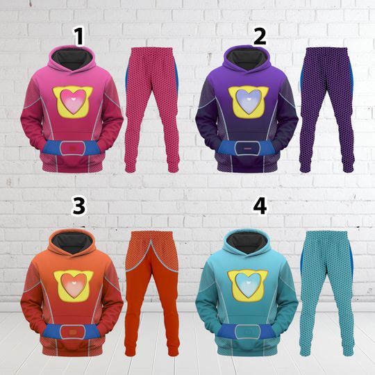 Discover Super Cats Halloween Costume Hoodie, Kitties Hero Group Matching Cosplay Costume Outfit, Cartoon Character Costume All Over Printed Clothing