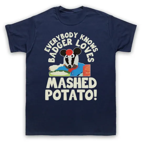 Discover BODGER & Badge EVERYBODY KNOWS LOVES MASHED POTATO MENS & WOMENS T-SHIRT