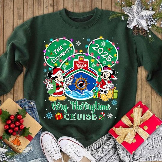 Discover Custom Disneyland Very Merrytime Cruise 2025 Comfort Colors Shirt, Mickey And Minnie Christmas Cruise Tee, Disneyland Wish Verry Merry Party