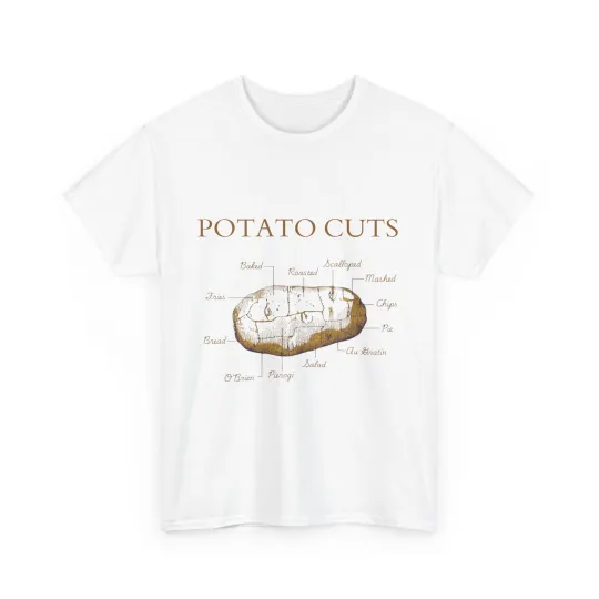 Discover Potato Cuts Heavy Cotton Tee - Funny Food Lover T-Shirt, Potato Dishes