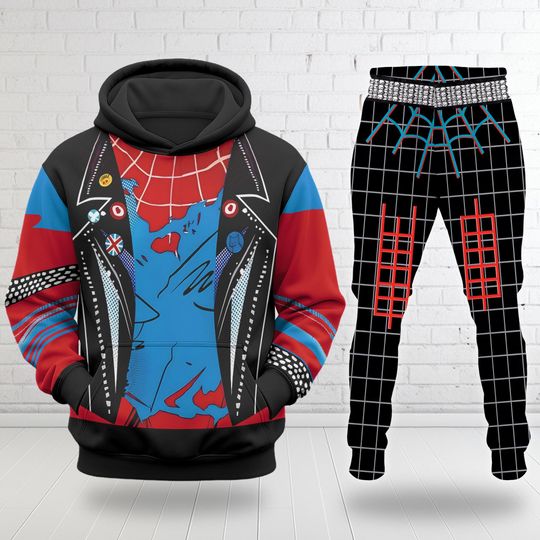 Spider Punk 3D Costume Sweatshirt, The Punk Rock Spider Cosplay Costume Hoodie