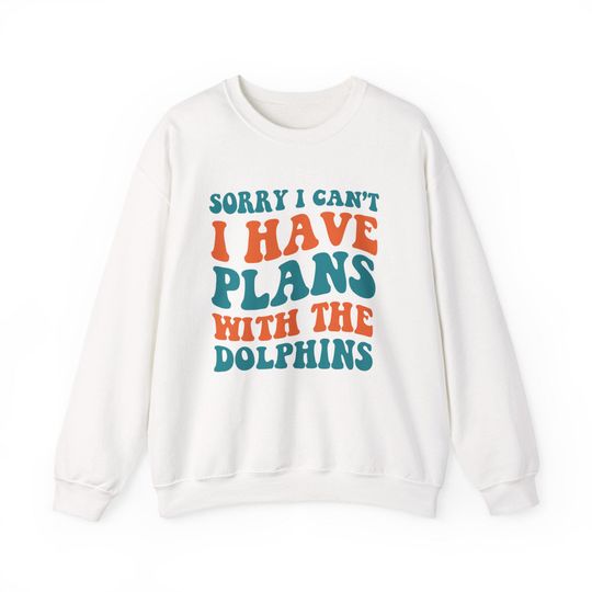 Discover Sorry I Can't I Have Plans With Miami Football Sweatshirt, Aqua and Orange Fan Pullover, FinNation Game Day