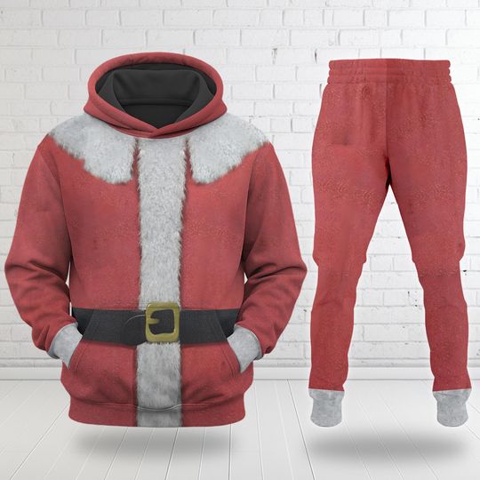 Discover Santa Claus Costume Christmas 3D All Over Print Hoodie, Funny Christmas Hoodie For Men, Cute Santa Xmas Sweater, Christmas Gift For Kid