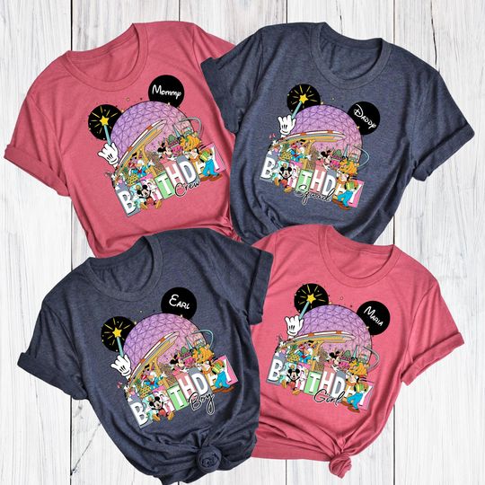 Custom Disney Epcot Birthday Shirt, Disney Epcot Birthday Squad Shirt, Epcot Birthday Girl & Boys Shirt, Disney Epcot Vacation 2026 Shirt