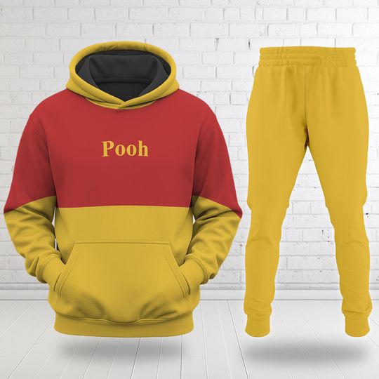 Winnie The Pooh 3D Costume Shirt, Yellow Pooh Bear Cosplay Costume Hoodie