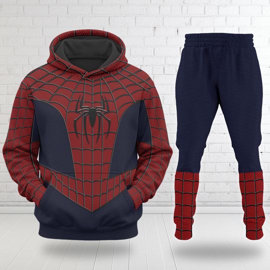 Spider Man Inspired Halloween Costume Hoodie, Peter Parker Cosplay Costume Sweatshirt
