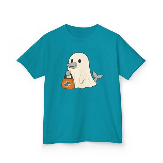 Discover Halloween Ghost T-Shirt, Miami football shirt for kids, Miami Game Day, Aqua and Orange Football shirt, Miami Fan Youth Shirt