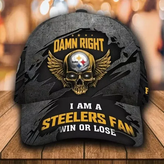 Discover Personalized Pittsburgh Steeler Fan All Over Print 3D Baseball Cap, Trendy Cap