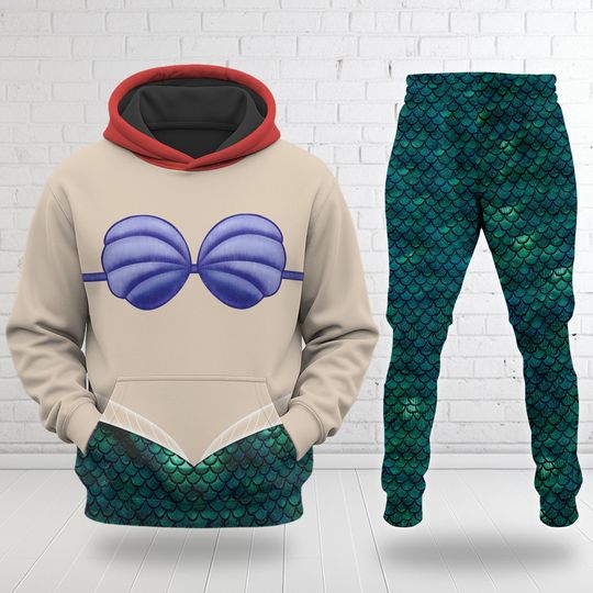 Discover The Little Mermaid 3D Costume Hoodie, Ariel Cosplay Costume Sweatshirt, Animation Costume 3D Sweatshirt, Princess All Over Print Outfit