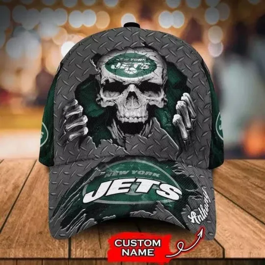 Discover Personalized New York Jets Skeleton 3D All Over Print Classic Cap, Trendy Cap