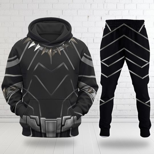 Discover Black Panther Superhero Halloween Costume Shirt, Black Panther King Sweatshirt, Warrior Cosplay Halloween Men Hoodie Apparel