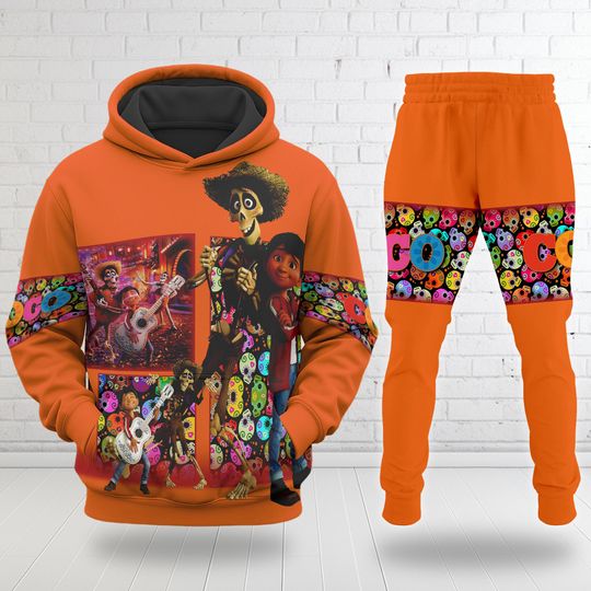Discover Coco Family Movie Shirt, Hector Miguel Musical Adventure All Over Print Hoodie, Animated Skeleton Character Sweatshirt, Coco Clothing
