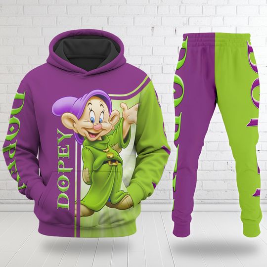 Discover Snow White and the Seven Dwarfs All Over Print Shirt, Dopey Hoodie, Cartoon Clothing Shirt, Dopey Dwarf Sweatshirt, Sport Workout Tee