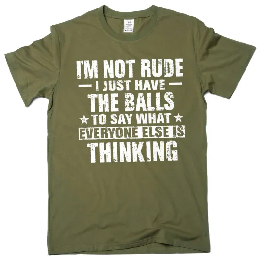 Discover Men's I am Not Rude T-Shirt Funny Saying Tee for Birthdays and Christmas