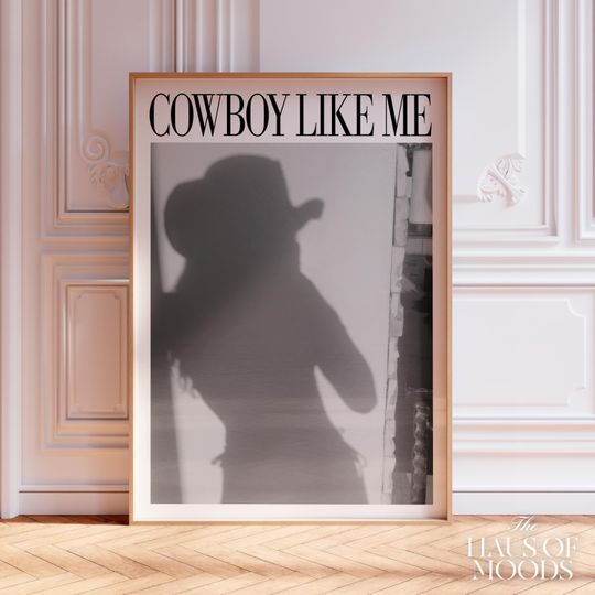 Discover Cowboy Like Me Poster | Retro Aesthetic | Girly Wall Art | Minimal Music Poster