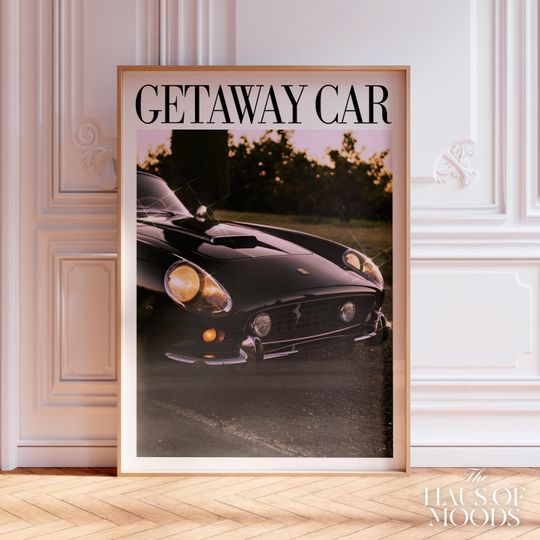 Discover Getaway Car Print | Rep Song Poster | Wall art for room | Subtle Aesthetic Home Decor