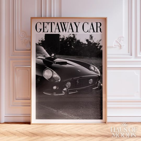 Discover Getaway Car Print | Rep Song Poster | Wall art for room | Subtle Aesthetic Home Decor