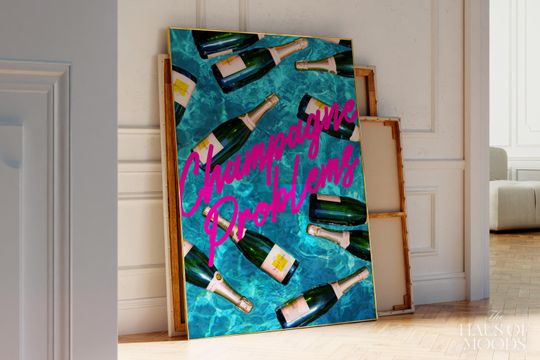 Discover Champagne Problems Poster | Bar Cart Aesthetic | Subtle Aesthetic Home Decor | Taylor Print | Musc Poster