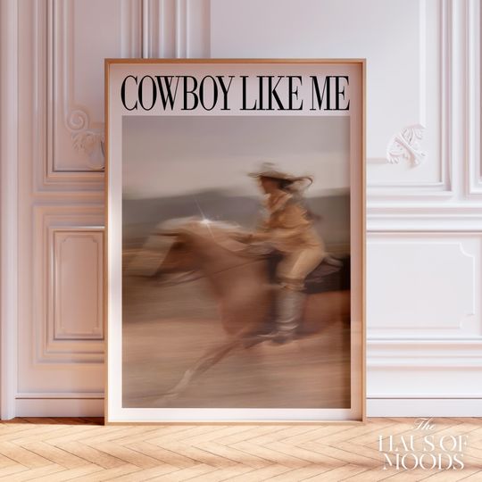 Discover Cowboy Like Me Poster | Retro Aesthetic | Girly Wall Art | Minimal Music Poster
