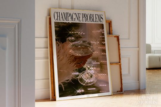 Discover Champagne Problems Poster | Bar Cart Aesthetic | Subtle Aesthetic Home Decor | Taylor Print | Evermore Album Poster