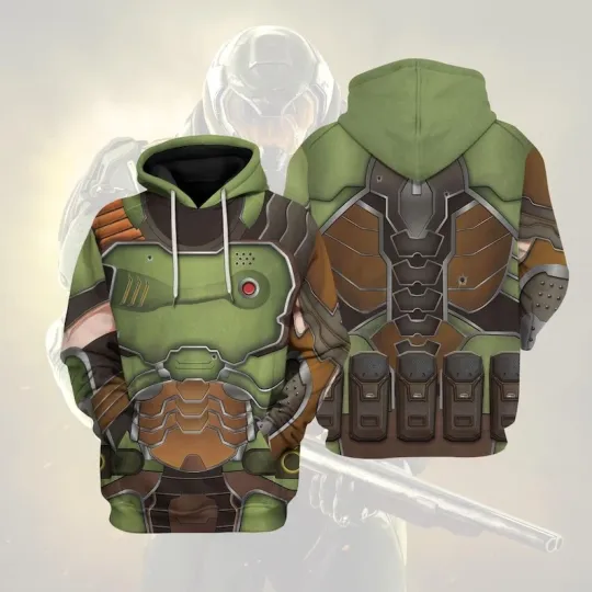 Discover Doomguy Costume Hoodie Joggers, Gamer Costume 3D Shirt, Dooom Cosplay Outfit